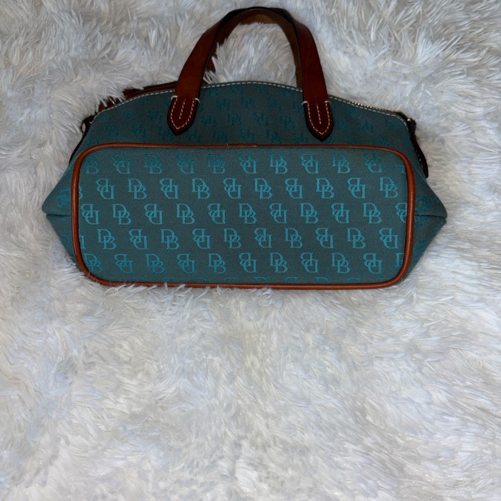 Dooney & Bourke Teal and Brown Satchel - Picture 4 of 6